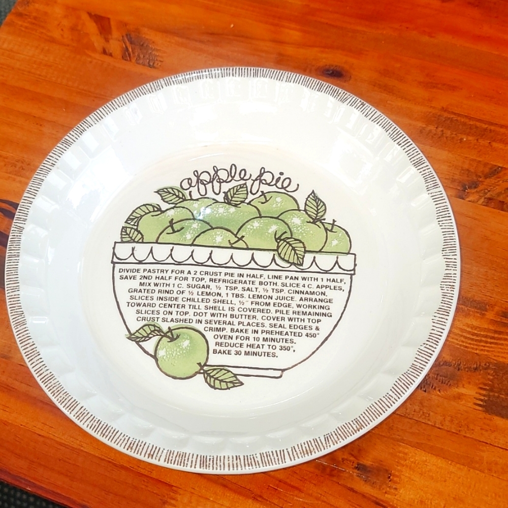 Vintage Apple Pie Recipe Plate by Royal China Jeanette